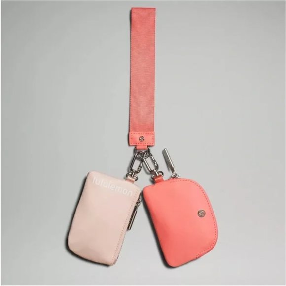 lululemon athletica Handbags - NWT Pink Mist/Raspberry Cream/White lululemon Dual Pouch Wristlet